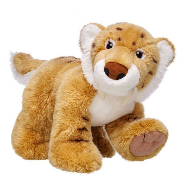 عروسک طرح ببر عصر یخبندان مدل Build a Bear Sabertooth Tiger Ice Age کد SZ11/710 طول 38 سانتی متر