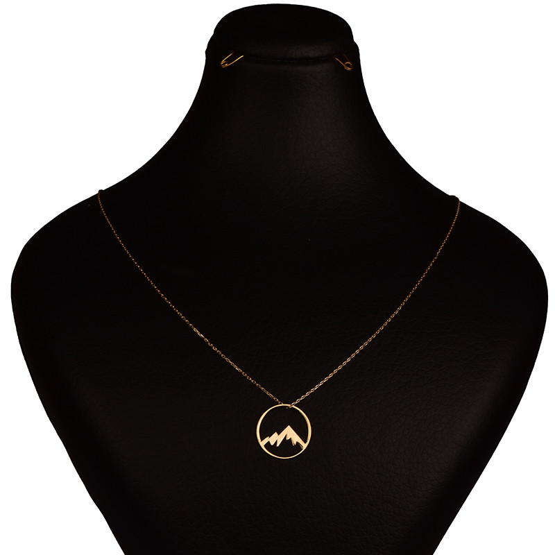 گردنبند طلا 18 عیار زنانه کرابو طرح کوهستان مدل Kr7025