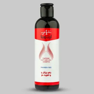 شامپو ضد ریزش و تقویت‌کننده مو آرت وینا مناسب انواع مو، حجم 250 میلی‌لیتر مدل کافئین پلاس، حاوی ویتامین‌های B5 و E، بدون پارابن، محکم‌کننده، مرطوب‌کننده، آب‌رسان، با عصاره‌های آلوئه‌ورا، مورد