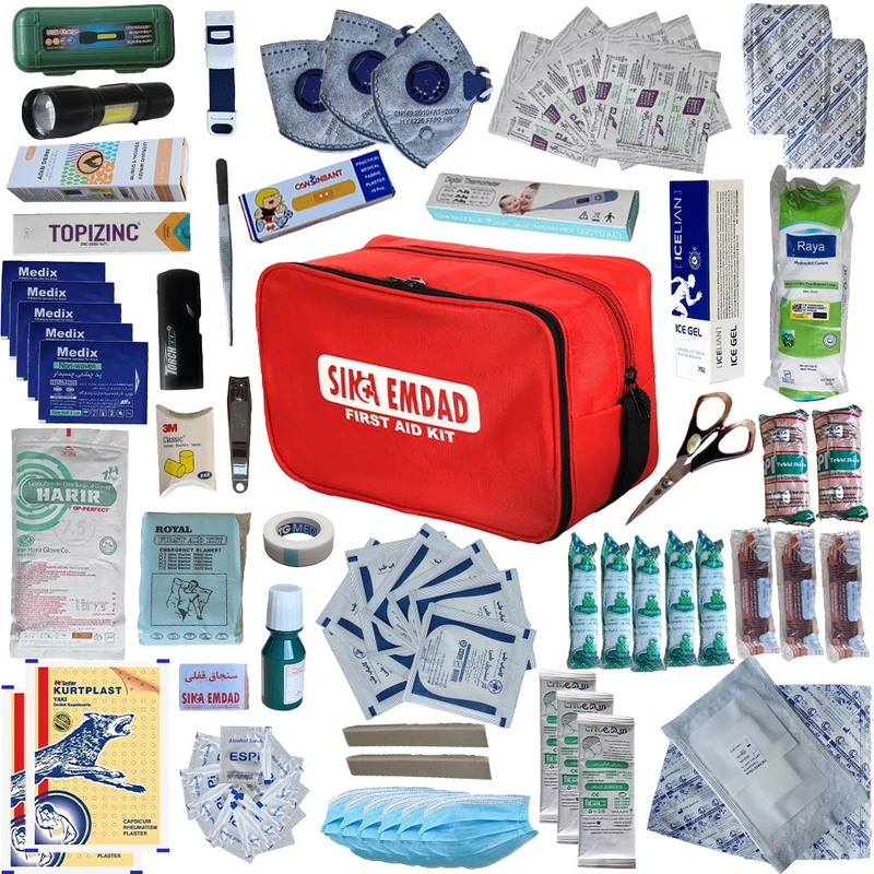 کیف کمکهای اولیه سینا امداد مدل AB002R مجموعه 100 عددی