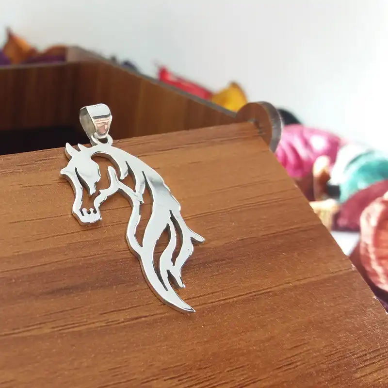 آویز گردنبند نقره زنانه مدل اسب