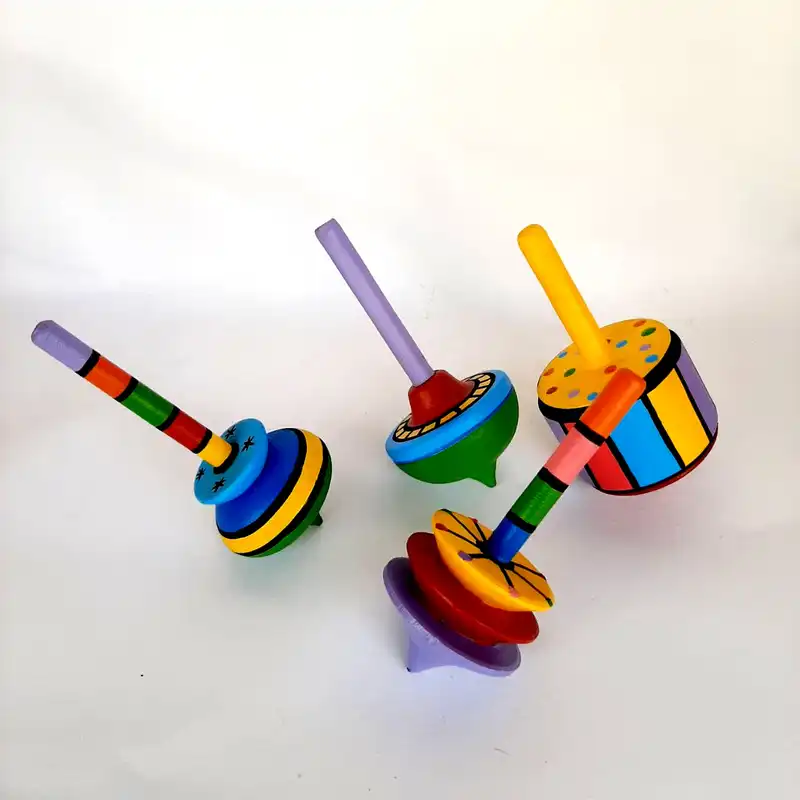 فرفره چوبی مدل رنگین کمان مجموعه 4 عددی