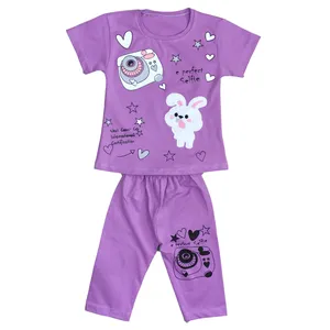 ست تی شرت آستین کوتاه و شلوارک دخترانه مدل سلفی