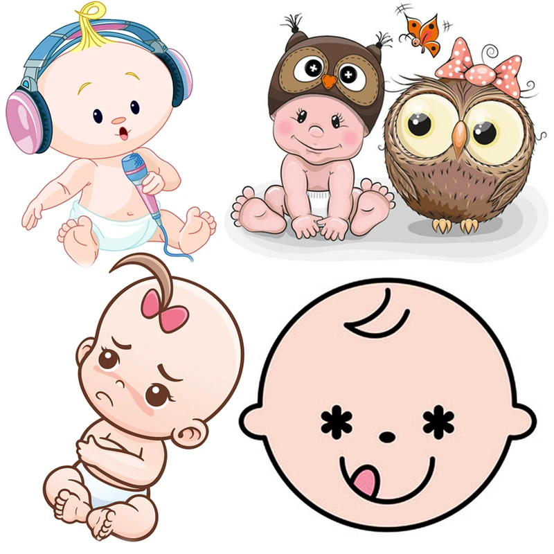 استیکر پارچه و لباس کارانس طرح نوزاد مدل AST-75 مجموعه 4 عددی