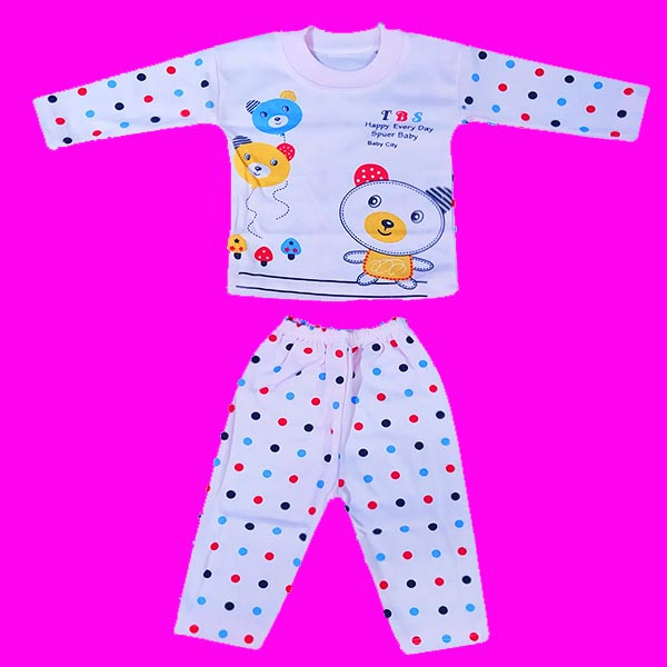  ست تی شرت و شلوار نوزادی طرح بادکنک کد Su20 رنگ صورتی روشن 