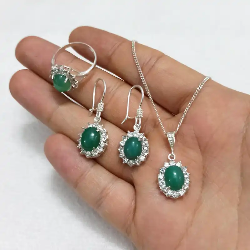 نیم ست نقره زنانه سلین کالا مدل عقیق ce-1