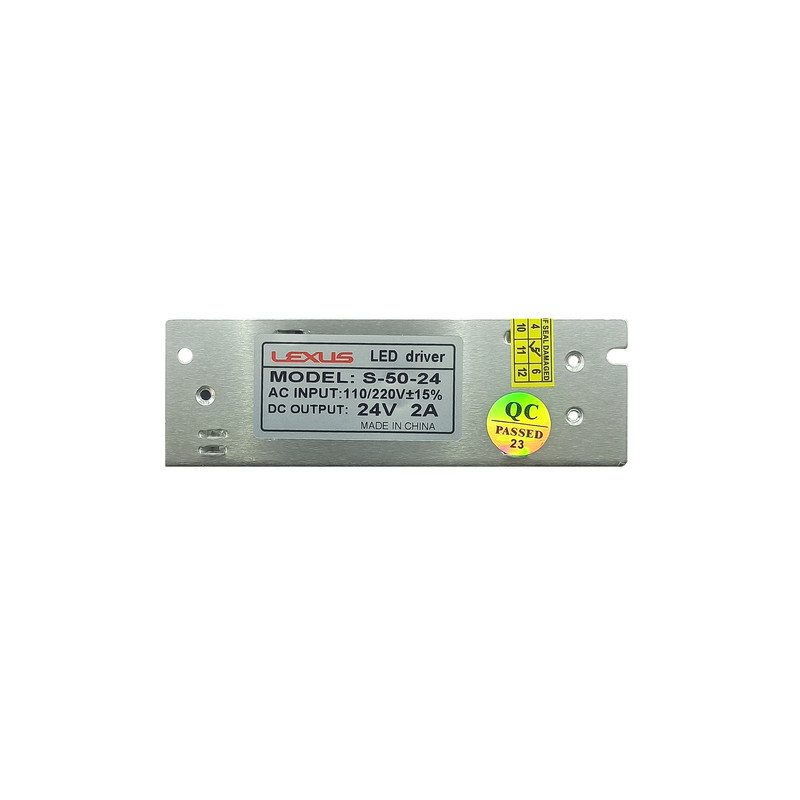 قیمت و خرید منبع تغذیه سوئیچینگ 24 ولت 2 آمپر لکسوس مدل S-50-24