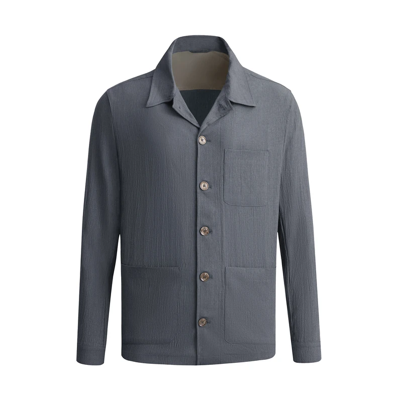 پیراهن آستین بلند یقه برگردان مردانه کروم مدل 2513903