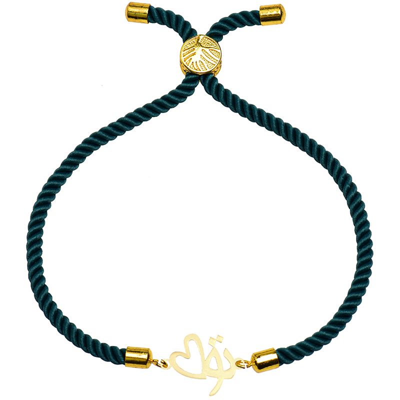 دستبند طلا 18 عیار زنانه کرابو طرح تو و قلب مدل Kr2471 -  - 1