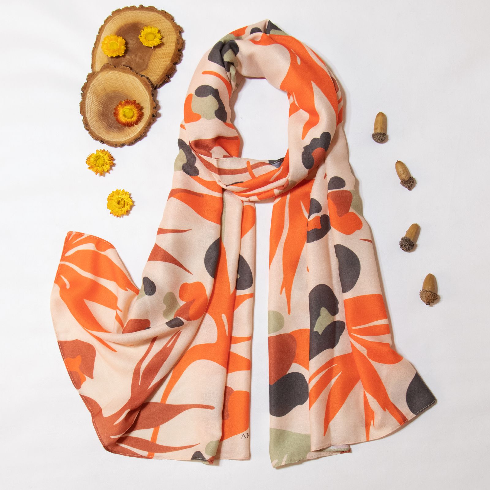 شال زنانه مدل نخ ابریشم بهاری طرح فانتزی جدید کد ana-1809 -  - 2