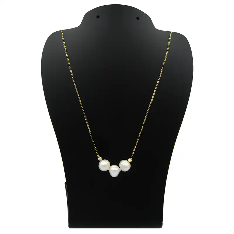 گردنبند طلا 18 عیار زنانه کاپانی مدل مروارید باروک کد KN065