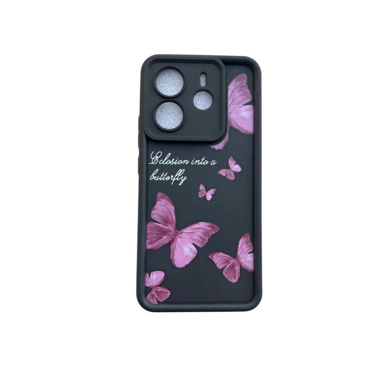 کاور مدل سولید طرح پروانه رویایی کد an43 مناسب برای گوشی موبایل شیائومی  Redmi 13C