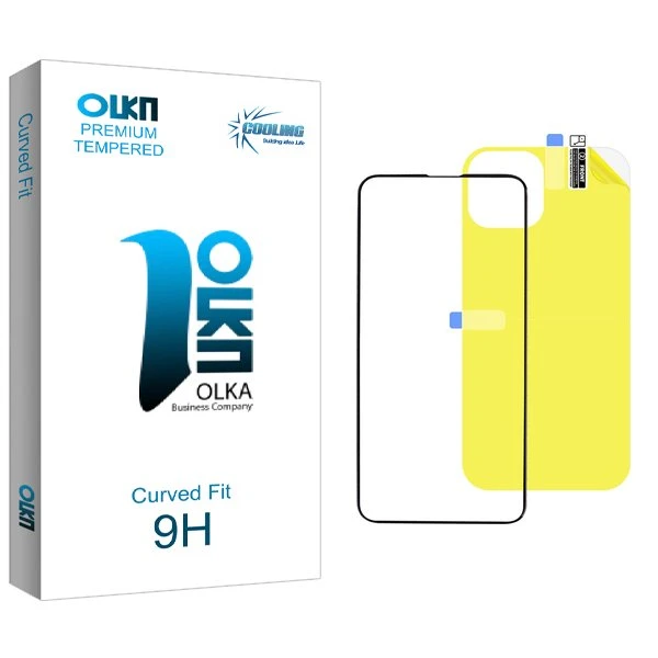 محافظ صفحه نمایش شیشه ای کولینگ مدل Olka مناسب برای گوشی موبایل اپل iPhone 13 به همراه محافظ پشت گوشی