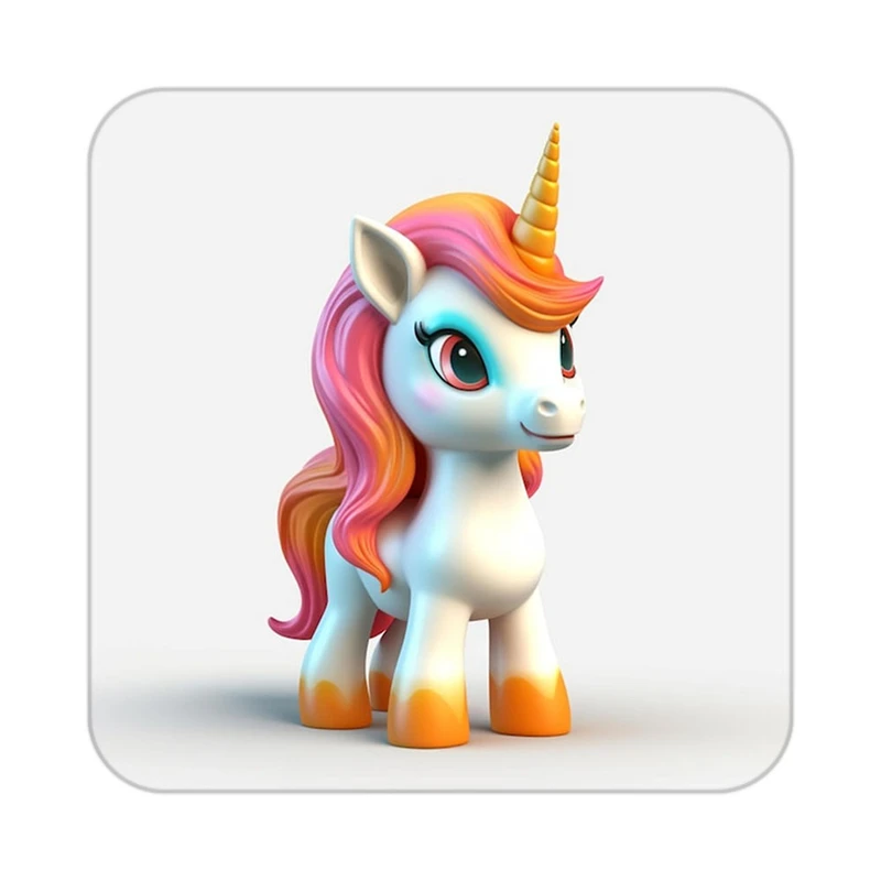 زیر لیوانی کاکتی طرح اسب تک شاخ و یونیکورن مدل mp30097