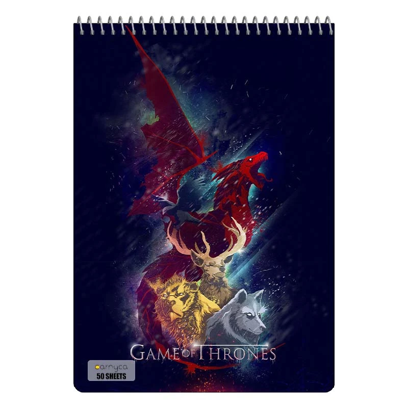 دفتر نقاشی 50 برگ سیمی کارنیکا طرح بازی تاج و تخت Game of Thrones کد 36393