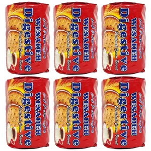 بیسکویت دایجستیو سبوس دار کرم دار آناتا - 200 گرم بسته 6 عددی