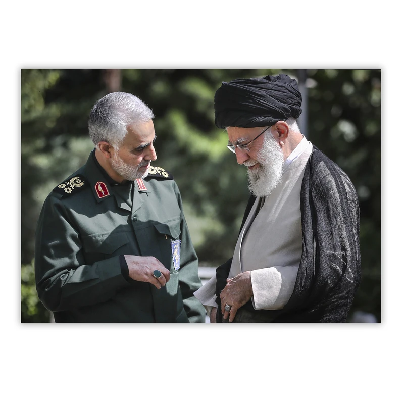 تابلو شاسی مدل شهید سردار قاسم سلیمانی و آیت الله خامنه ای کد 3