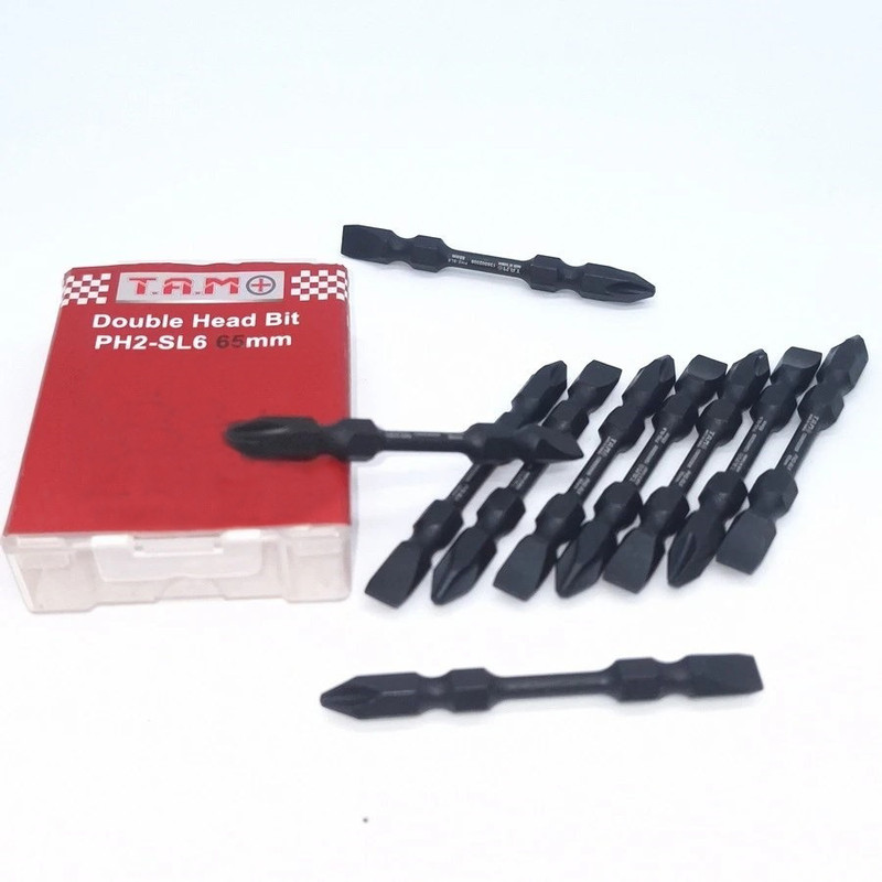سری پیچ گوشتی یک سر چهارسو یک سر دو سو تام مدل PH2-SL6  سایز 65 میلی متر