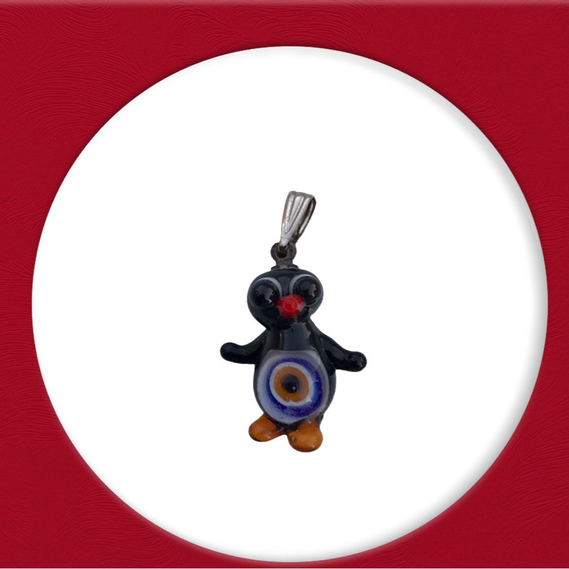 آویز گردنبند مدل چشم نظر پنگوئن