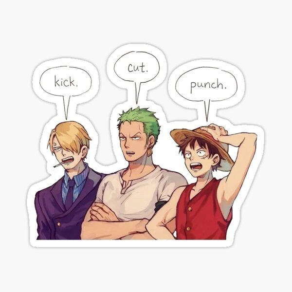 استیکر لپ تاپ و موبایل گوفی طرح انیمه وان پیس مدل Luffy,Sanji,Zoro