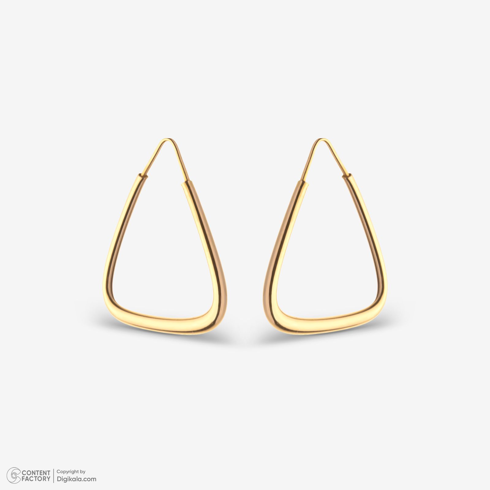 گوشواره حلقه‌ای طلا 18 عیار زنانه گلدم مدل 2E245007 -  - 3