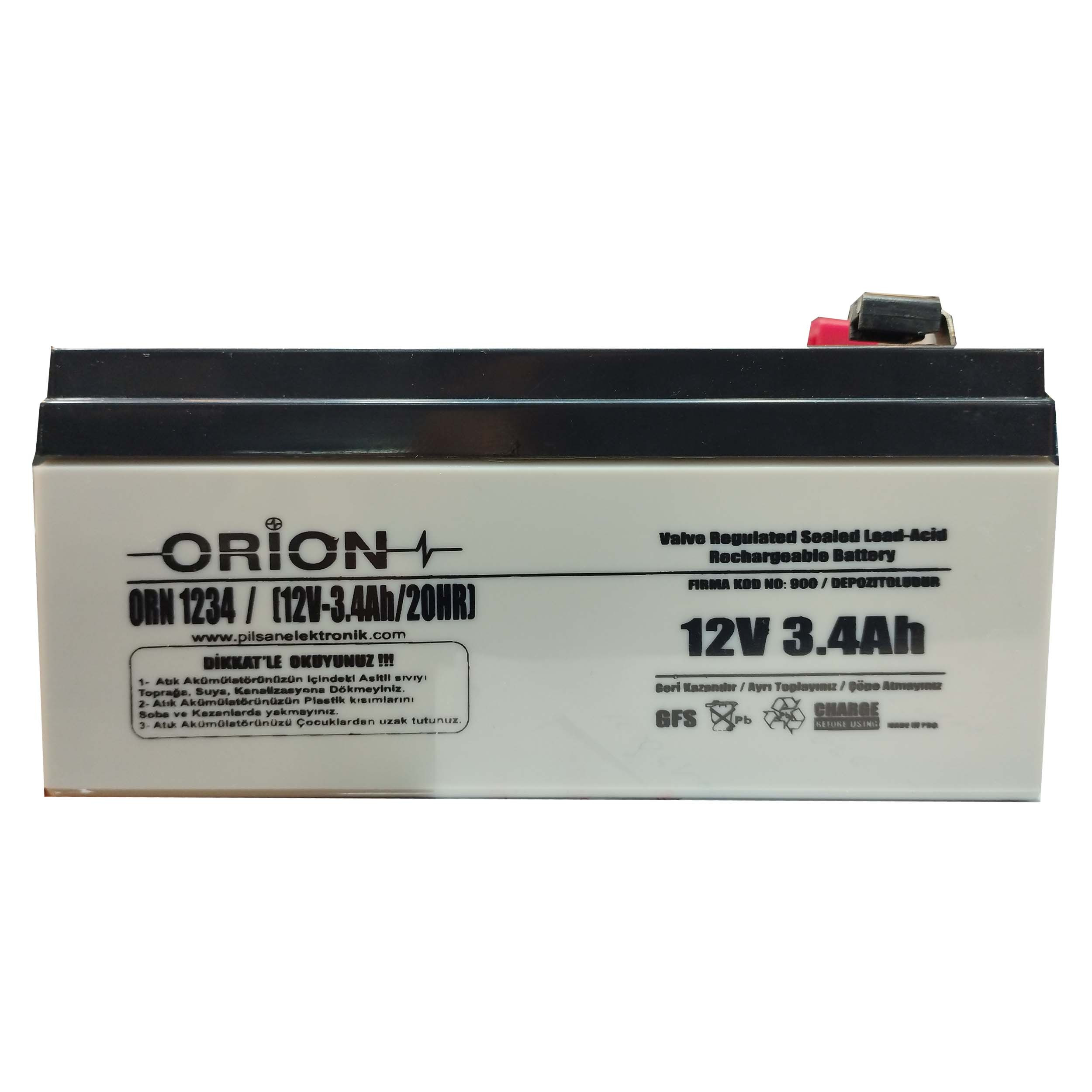باتری سیلد اسید 12 ولت 3.4 آمپرساعت اوریون مدل 12V-3.4A