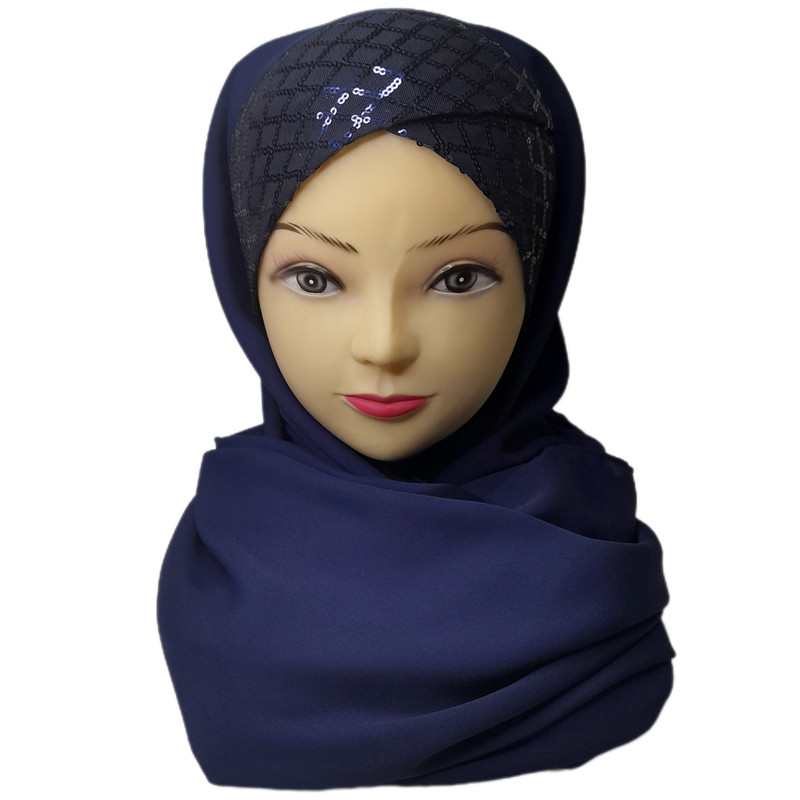 هدشال زنانه مدل دوپیله پولکی