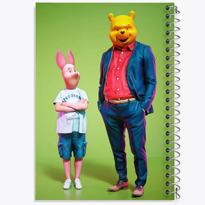 دفتر شطرنجی 50 برگ خندالو مدل وینی پو (Pooh) کد F180