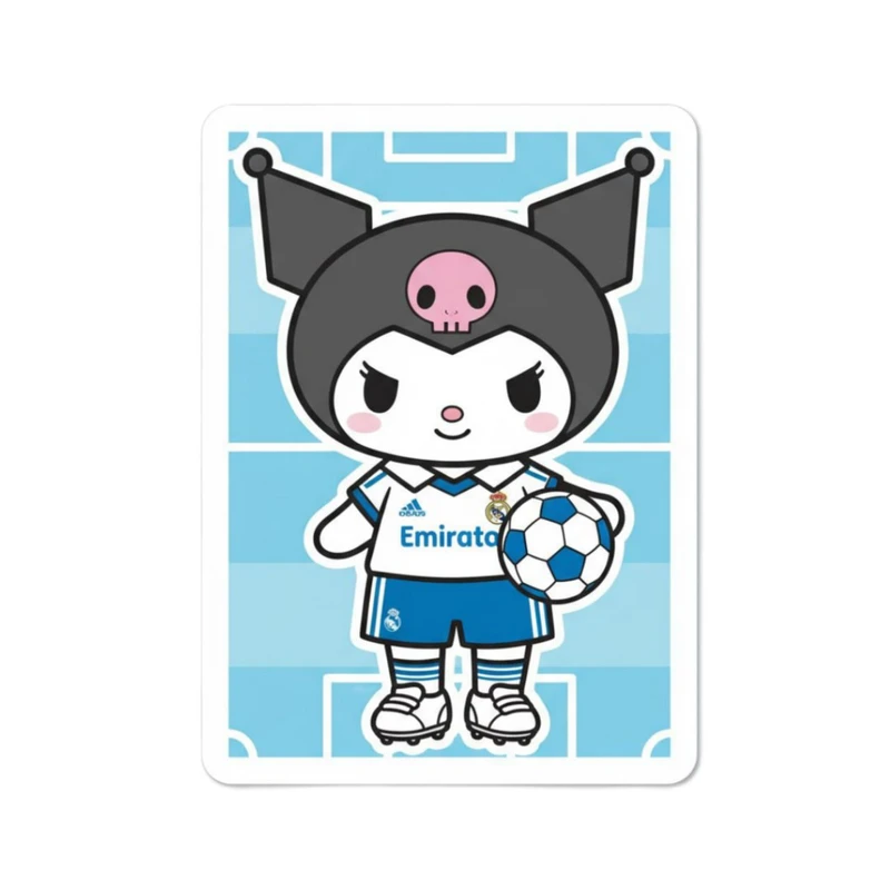 استیکر پارچه و لباس پاد آفرین مدل کارتونی کورومی Kuromi فوتبالی کد 881