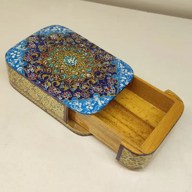 جا سکه ای خاتم کاری مدل کشویی کد 12