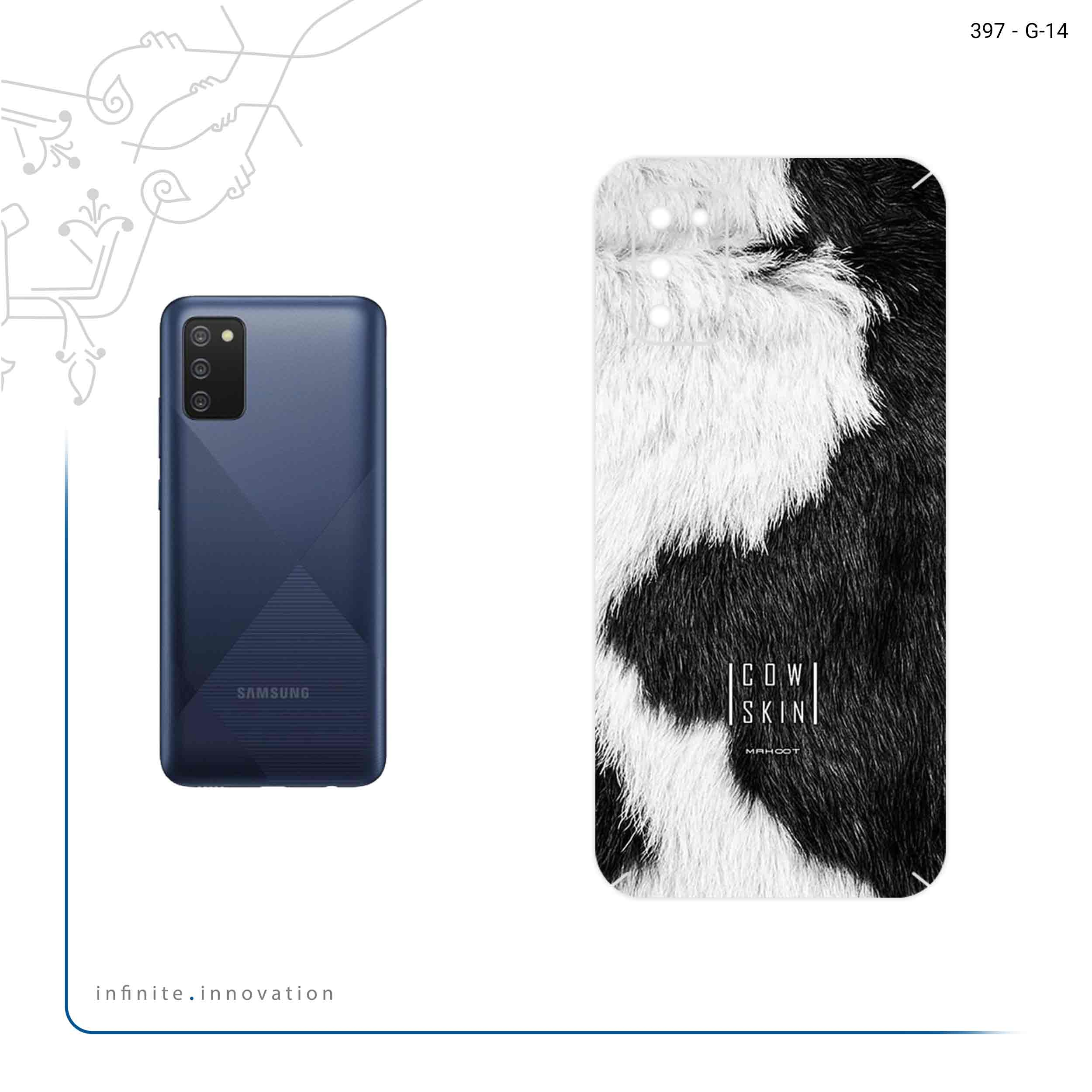 برچسب پوششی ماهوت مدل Cow Skin مناسب برای گوشی موبایل سامسونگ Galaxy A02S