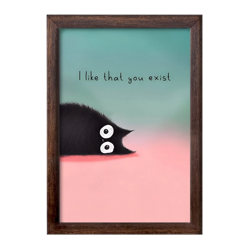 تابلو خندالو طرح گربه بامزه کد F8204