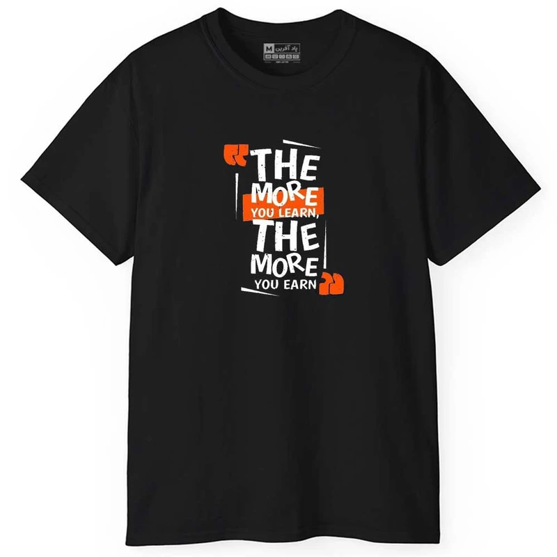 تی شرت آستین کوتاه مردانه پاد آفرین مدل انگیزشی متن دار کد 0400