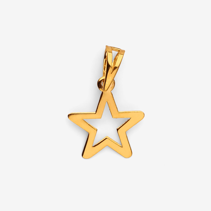 آویز گردنبند طلا 18 عیار زنانه نگین طرح ستاره