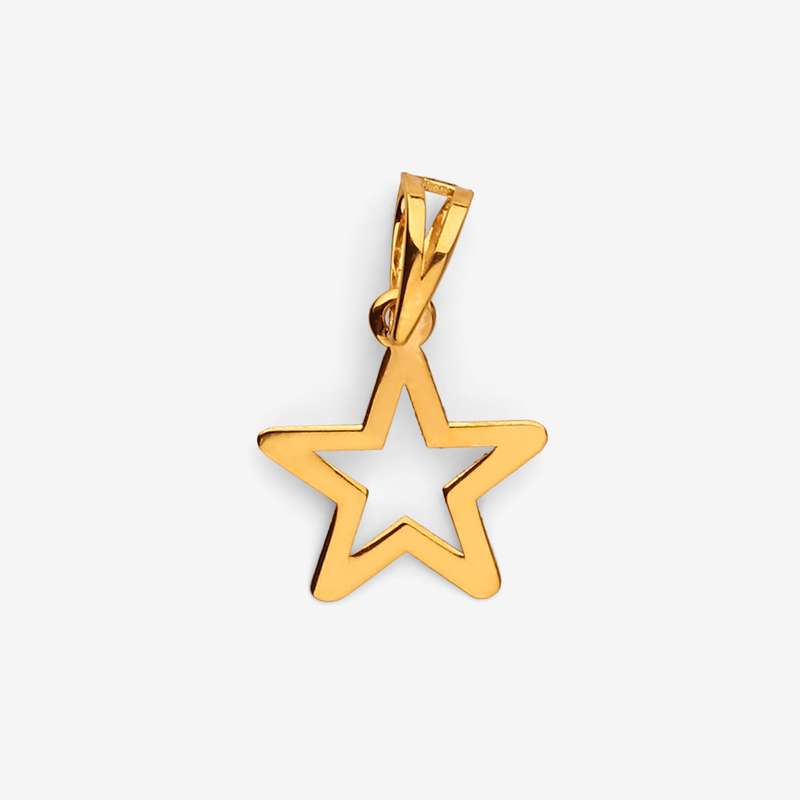 آویز گردنبند طلا 18 عیار زنانه نگین طرح ستاره آویز گردنبند طلا 18 عیار زنانه نگین طرح ستاره