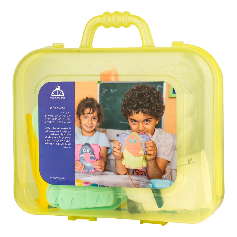 بازی آموزشی رنگ آمیزی علوم خلاق مدرسه طرح مجسمه فیل مدل OKM-1005