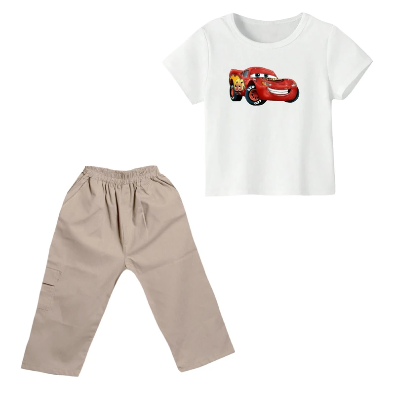 ست تی شرت و شلوارک پسرانه مدل ماشین ها کد ۲