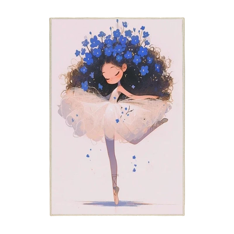 فرش ماشینی 1000 شانه زمینه صورتی حاشیه صورتی مدل اورکوم طرح اتاق کودک کد kids.9015.01