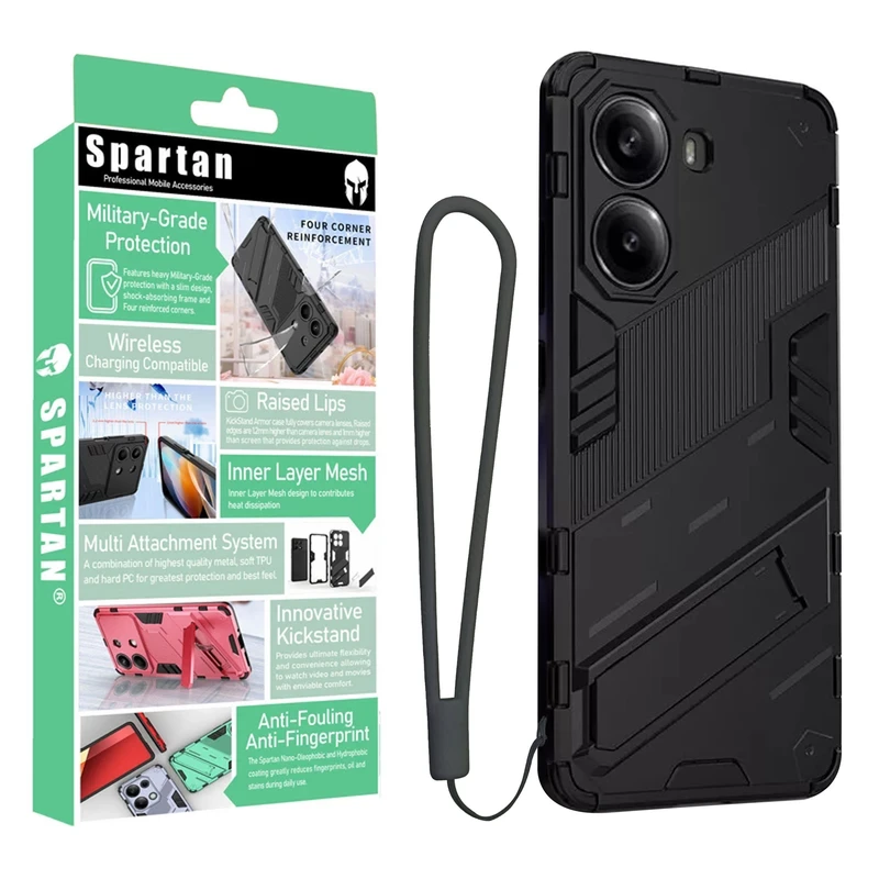 کاور اسپارتان مدل Bibercas Strap مناسب برای گوشی موبایل شیائومی Poco X7 Pro 5G به همراه بندآویز