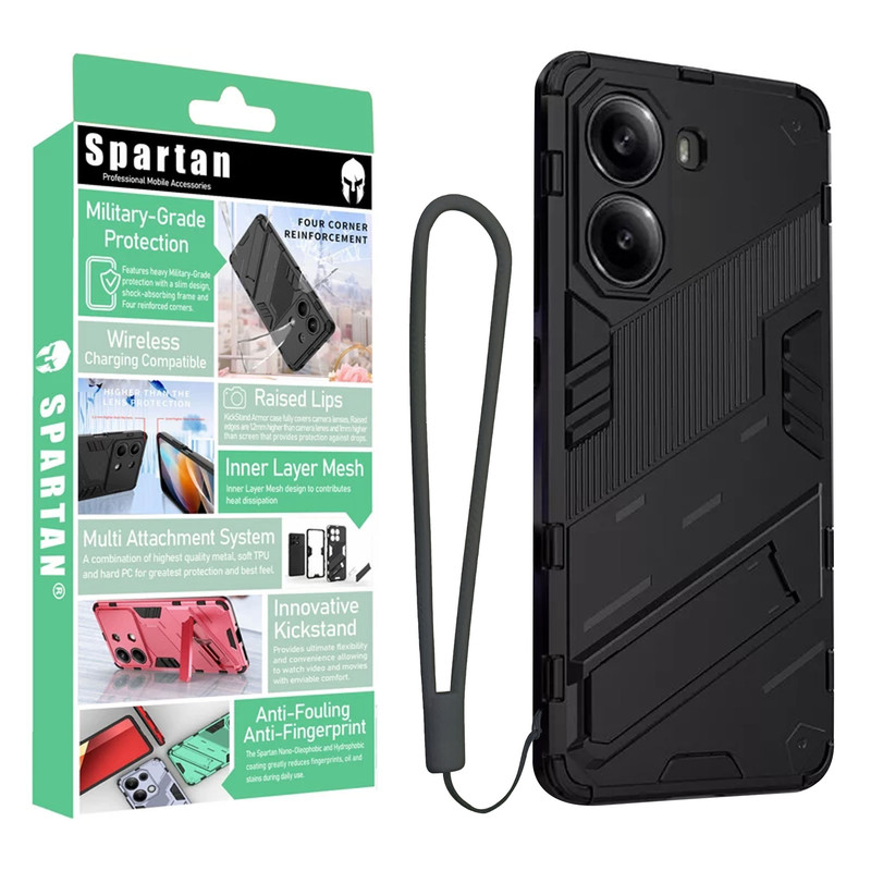 کاور اسپارتان مدل Bibercas Strap مناسب برای گوشی موبایل شیائومی Poco X7 Pro 5G به همراه بندآویز
