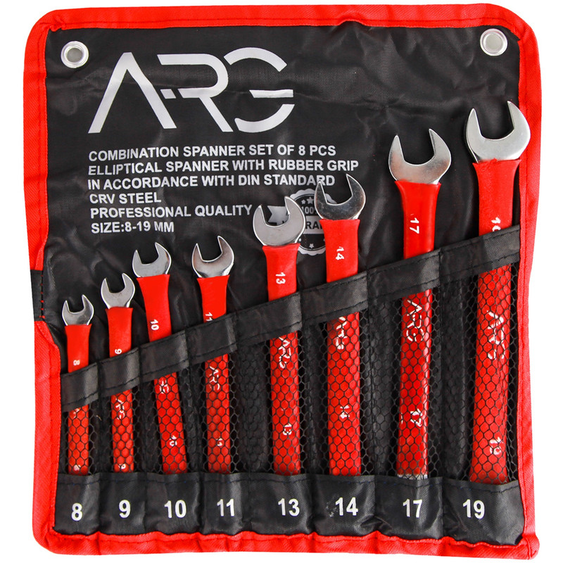 مجموعه 8 عددی آچار یکسر تخت یکسر رینگی ای آر جی کد 01