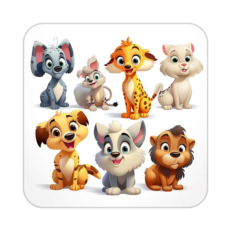 زیر لیوانی کاکتی طرح حیوانات کارتونی مدل mp27222