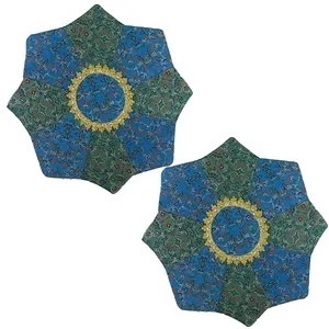 رومیزی ترمه مدل چهل تکه دوزی شده کد 38 مجموعه دو عددی