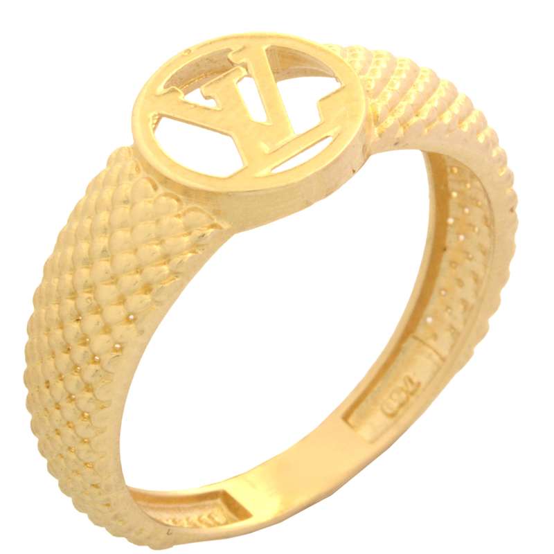 انگشتر طلا 18 عیار زنانه با طرح لویی ویتون طلای مستجابی مدل  LY کد T2110 سایز 57