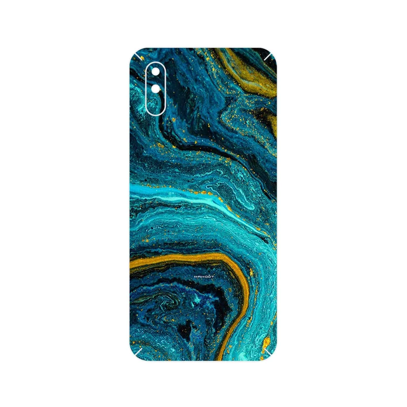 برچسب پوششی ماهوت مدل Turquoise marblewith golden streaks مناسب برای گوشی موبایل شیائومی Redmi 9A
