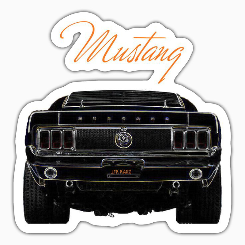 استیکر لپ تاپ و موبایل بووم طرح ماشین مدل Classic Mustang کد ZX045