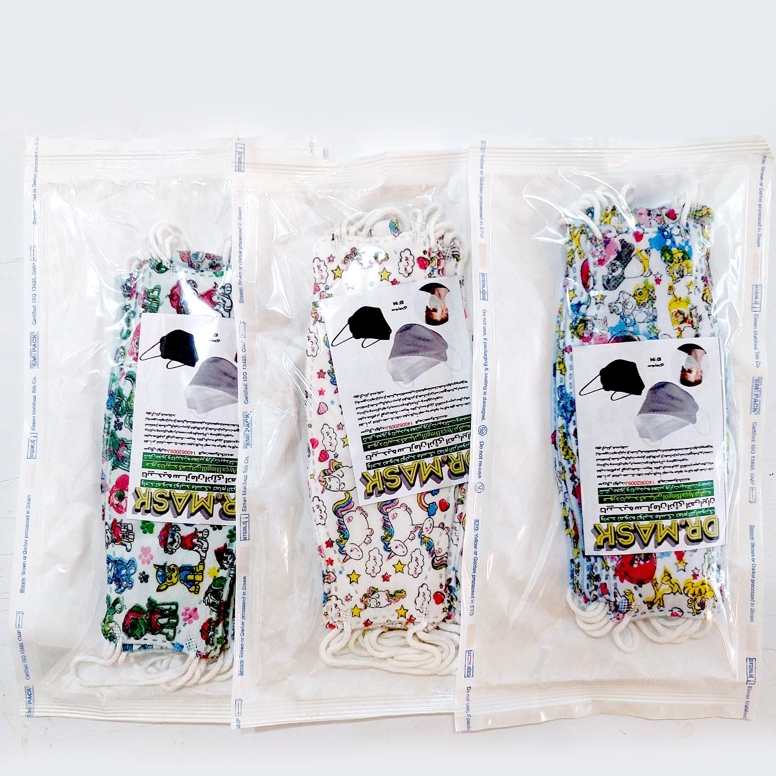 ماسک تنفسی کودک دکتر ماسک مدل سه بعدی طرح  2 بسته 10 عددی