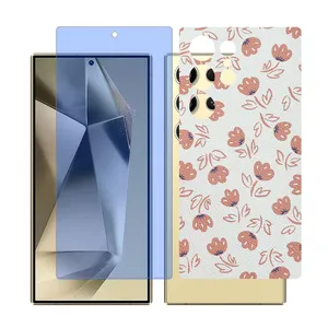 Glass Together model Blue cut screen protector for Samsung Galaxy S24 Ultra mobile phone with back cover sticker