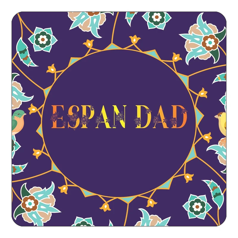 مگنت کاکتی طرح اسم اسپنداد espan dad مدل گل و بلبل کد mg12976