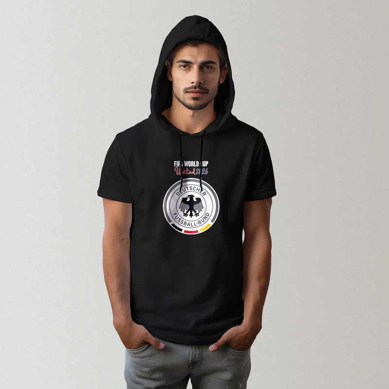 تی شرت کلاه دار مردانه مدل جام جهانی 2026 طرح تیم آلمان